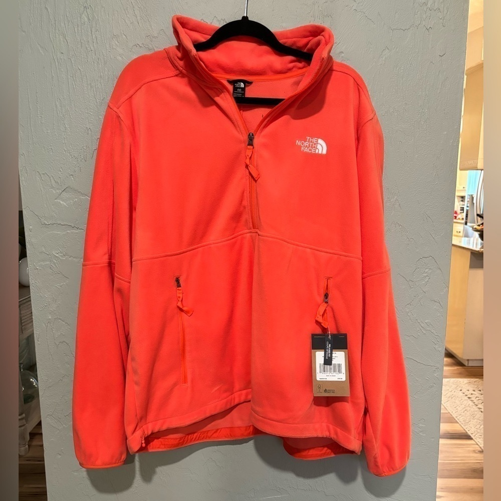 THE NORTHFACE Polartec100 retro Orange 1/2 zip men’s or women size XL - Picture 2 of 7